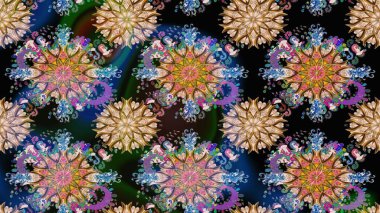 Mavi renkli çiçekler. Çiçek süslemeli çizim deseni. Raster illüstrasyonu.