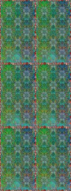 Raster illüstrasyonu. El çizimi çiçekli, soyut, pürüzsüz desen. Yeşil renkte çiçekler.