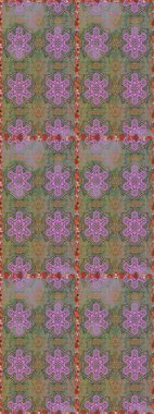 Yapraklı çiçekler ve yeşil ve gri renkli papatya çiçekleri. Kusursuz bir arka plan modeli. Raster - stok.