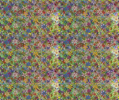Tekstil için dikişsiz suluboya desen. Şirin çiçekli, desenli, yeşil ve nötr renklerde renksiz desenler. El çizimi çiçek pürüzsüz desen (taş)).