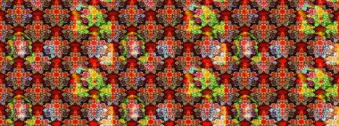 Raster illüstrasyonu. Küçük çiçekli şirin bir desen. Çiçek ve yapraklı çiçek deseni.