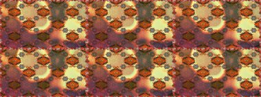 Çiçekli karalama şeklinde Raster çiçek deseni. Raster illüstrasyonu. Yumuşak, bahar çiçekleri kahverengi renklerde.