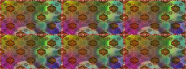 Kahverengi ve yeşil renkli çiçekler. Kumaş desenli papatya çiçekleri ayrıntıları.