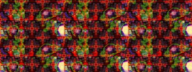 Raster geleneksel halk çiçekleri kahverengi ve siyah renkli tekstil tasarımları için. Üzerinde gelincikler ve vadi zambakları olan renkli çiçek desenli nakış..