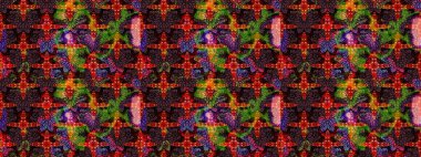 Siyah ve kahverengi renkte çiçekler. Gömlek baskısı için çiçek boyası. Çiçek eskiz kalıbı geçmişi.