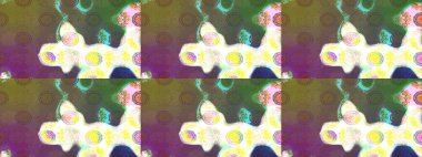 Kahverengi renkli şirin çiçek deseni. Raster Modaya uygun kumaş deseni. Renkli Bahar Teması eskiz kalıbı. Düz Çiçek Elementleri Tasarımı.