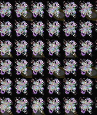 Moda baskıları için zarif bir şablon. Küçük renkli çiçekler. Motley illüstrasyonu. Çiçekli yaz çiçekleri. Robot resim. Küçük çiçekte şirin desenler.