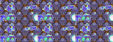 Raster illüstrasyonu. Yumuşak, mor renkte bahar çiçekleri. Yaprak ve çiçeklerin suluboya resmi, menekşe renkleri üzerine çizim şekli.