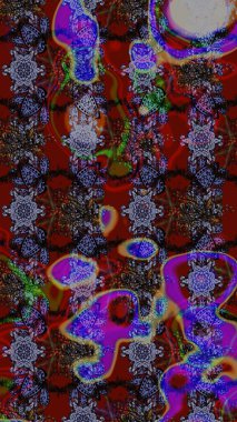 Raster illüstrasyonu. Renkli papatya deseni. Renklerde.