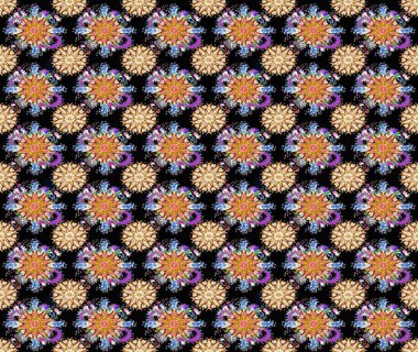 Raster deseni. Süslü kumaş deseni. Çiçekli çiçek deseni, suluboya..