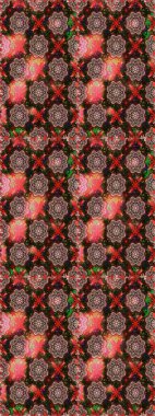 Raster dikişsiz çiçek deseni. Vadinin çiçekleri kahverengi ve gri renklerde.