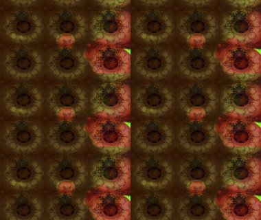 Raster deseni. Küçük çiçekteki sevimli çiçek deseni. Kahverengi renkte yaz çiçekleri. Raster illüstrasyonu.