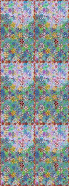 Sanat insana ilham verir ve doğal bir şekilde çiçek bırakır. Mavi ve nötr el çizimi desen. Karalama çiçekleri kusursuz desen. Raster deseni.