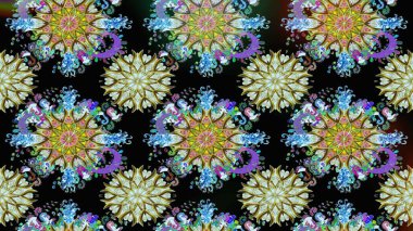 Raster illustration. Seamless floral pattern in folk style with flowers, leaves. Hand drawn.