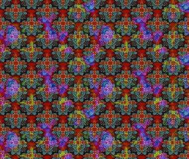 Şirin çiçekli, desenli, kahverengi renkli bir eskiz deseni. Tekstil için suluboya eskiz deseni. El çizimi çiçek çizimi deseni (fayans)).