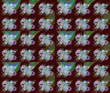 Kahverengi renkli çiçekler. Çiçekli karalama şeklinde Raster çiçek deseni. Nazik, sevimli çiçek arkaplanı..