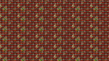 Renkli Bahar Teması eskiz kalıbı. Çiçekler kırmızı, kahverengi ve gri renklerde. Raster illüstrasyonundaki çiçek desenli çizim. Düz Çiçek Elementleri Tasarımı.