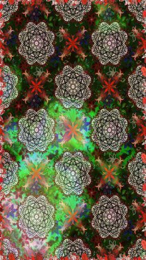 Gri ve yeşil renkli çiçekler. Raster düz çiçekleri pürüzsüz desen. Tasarım hediye paketi, tebrik kartları, posterler ve afiş tasarımı.