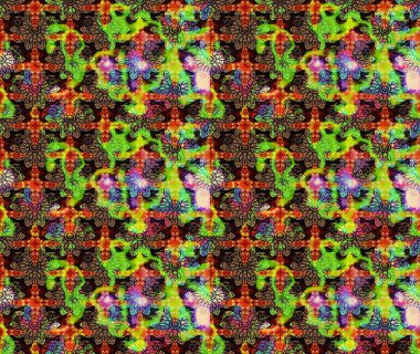 Çiçekli çiçek deseni, suluboya. Düz Çiçek Elementleri Tasarım Raster illüstrasyonu. Yeşil renkli çiçekler. Renkli Bahar Teması Eskiz Şablonu.