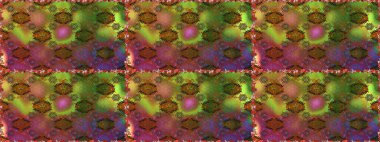 Renkli Bahar Temalı Kusursuz Arkaplan. Kahverengi ve yeşil renkli çiçekler. Raster illüstrasyonunda kusursuz çiçek deseni. Düz Çiçek Elementleri Tasarımı.