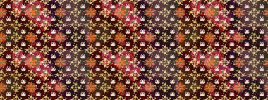 Çiçekli çiçek deseni, suluboya. Küçük çiçekte güzel bir çiçek deseni var. Raster deseni.