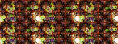 Düz Çiçek Elementleri Tasarımı. Çiçek desenli eskiz, yaz çiçekleri. Renkli Bahar Teması eskiz kalıbı. Kahverengi ve siyah renkte çiçekler.