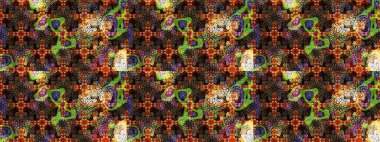 Çiçek desenli eskiz. Gömlek baskısı için çiçek boyası. Kahverengi ve siyah renkte çiçekler.