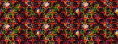 Çiçekli güzel suluboya desen. Kahverengi ve siyah renklerde. Raster illüstrasyonu.