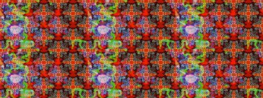 Raster illüstrasyonu. Suluboya çiçekli çiçek deseni. Kırmızı ve kahverengi renkli Asyalı tekstil.