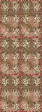 Düz Çiçek Elementleri Tasarımı. Bej ve kahverengi renkli çiçekler. Raster Illustrasyon 'da moda olmayan çiçek deseni. Renkli Yaz Temalı Kusursuz Arkaplan.