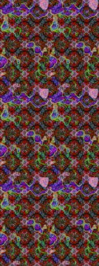 Raster illüstrasyonu. Asya tekstil tarzında. Renkli Bahar Teması eskiz kalıbı. Güzel kumaş deseni. Düz Çiçek Elementleri Tasarımı. Çiçek desenini çiz.