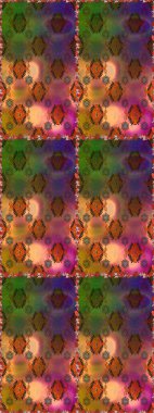 Kahverengi ve yeşil renklerde. Raster illüstrasyonu. 3D çiçekler, pürüzsüz.