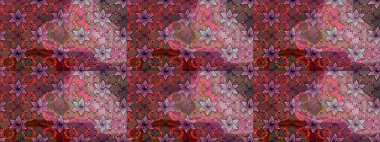 Çiçek desenli çizim. Raster illüstrasyonu. Kahverengi renkli Asyalı tekstil.