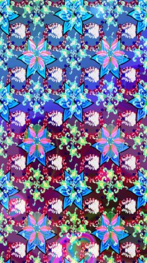 Renkli Bahar Teması eskiz kalıbı. Düz Çiçek Elementleri Tasarımı. Raster illüstrasyonu. Mavi renkte zarif çiçek buketi suluboya.