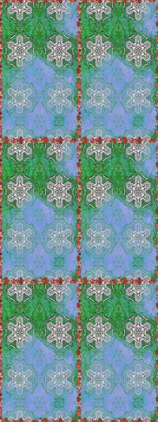 Düz Çiçek Elementleri Tasarım Raster illüstrasyonu. Çiçeksiz desenli arka plan. Mavi ve yeşil renkli çiçekler. Renkli Bahar Teması Kusursuz Arkaplan.