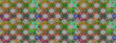 Çiçekli karalama şeklinde Raster çiçek deseni. Yumuşak, bahar çiçekli arka plan. Yeşil ve gri renkte çiçekler.