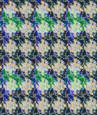 Mavi renkte güzel çiçekli eskiz deseni, suluboya çiçek deseni, duvar kağıdı, kart ya da kumaş için fayanslı. Raster..