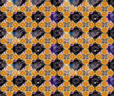 Çiçekli el çizimi çizimi deseni. Modern gelişim sarı raster arka plan duvar kâğıdı illüstrasyon klasik çizgili iz sürme desenli çiçekler, çiçekli süsler.