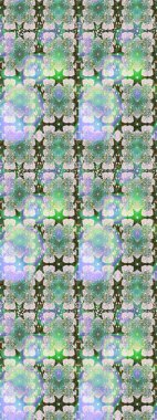 Raster deseni. Ağaç dallı bahar çiçekleri, çiçek siluetiyle nötr renkler.