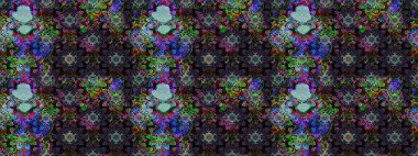 Küçük çiçekte güzel bir desen. Moda baskıları için zarif bir şablon. Küçük renkli çiçekler. Motley illüstrasyonu. Siyah çiçekli bahar çiçekleri.