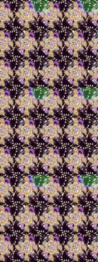 El çizimi. Çiçekli, yapraklı, çiçek desenli eskiz. Raster illüstrasyonu.