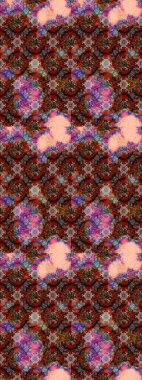 Bahar çiçekleriyle desenli dallı, çiçek siluetiyle renklendirilmiş desen. Raster deseni.