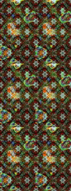 Anti-stres için soyut örnek sayfası. Raster illüstrasyonu. Yeşil, kahverengi ve gri renklerde.