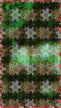 Kusursuz çiçek deseni duvar kâğıdı olarak kullanılabilir. Raster illüstrasyonu. Gri renkli çiçekler.