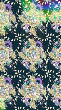 Çiçek desenli eskiz. Gömlek baskısı için çiçek boyası. Mavi renkte çiçekler.