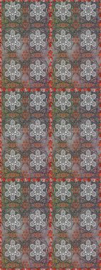 Gri ve kahverengi renkli çiçekler. Düz Çiçek Elementleri Tasarımı. Raster illüstrasyonu. Çiçekli, suluboya desenli kusursuz çiçek deseni. Renkli Bahar Teması Kusursuz Arkaplan.