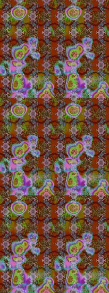 Raster illüstrasyonundaki çiçek desenli çizim. Çiçekler suluboya tarzında kahverengi, yeşil ve mavi renklerde.