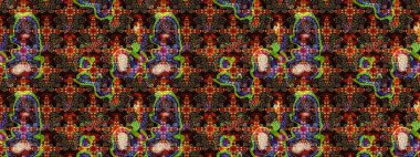 Şirin çiçekler. Raster Moda kumaş deseni. Çizgi çizimi deseni.