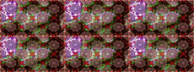 Güzel kumaş deseni. Düz Çiçek Elementleri Tasarımı. Raster Illustrasyon 'da moda olmayan çiçek deseni. Renkli Yaz Temalı Kusursuz Arkaplan.