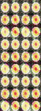 Renkli Bahar Teması eskiz kalıbı. Çiçek desenli eskiz, yaz çiçekleri. Sarı renkli çiçekler. Düz Çiçek Elementleri Tasarımı.